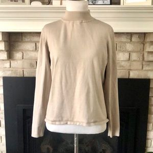 Pendleton Tan Silk Blend High Neck Sweater size Medium